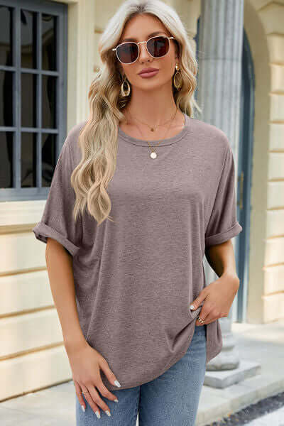 Round Neck Half Sleeve T-Shirt Tops/Blouses & Shirts Luxurious Weddings