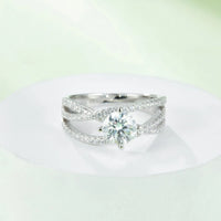 1 Carat Moissanite 925 Sterling Silver Ring Luxurious Weddings