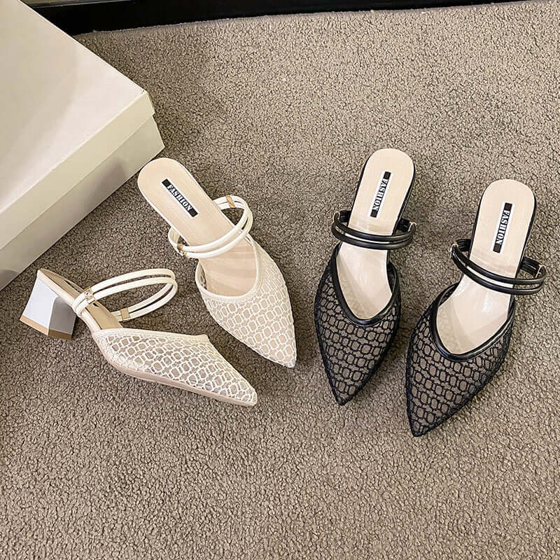 Point Toe Block Heel Sandals High Heels Luxurious Weddings