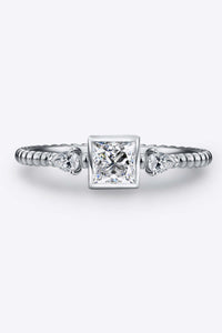Moissanite Square Shape 925 Sterling Silver Ring Rings Luxurious Weddings