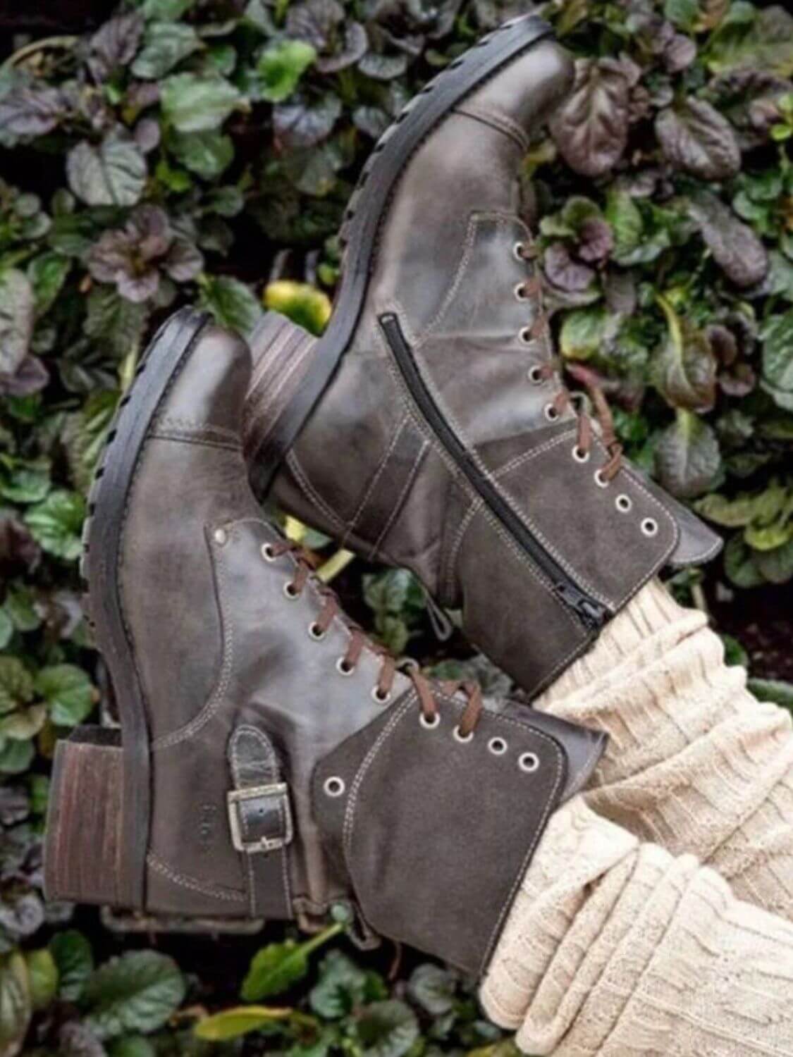 Lace-Up Block Heel Boots boots Luxurious Weddings