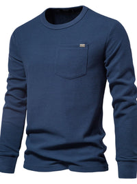 Men's Waffle-Knit Round Neck T-Shirt Men's Tshirts Luxurious Weddings