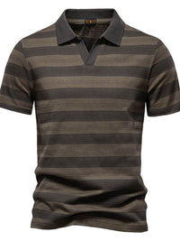 Men's Contrast Striped Short Sleeve Polo Men's Polos Luxurious Weddings
