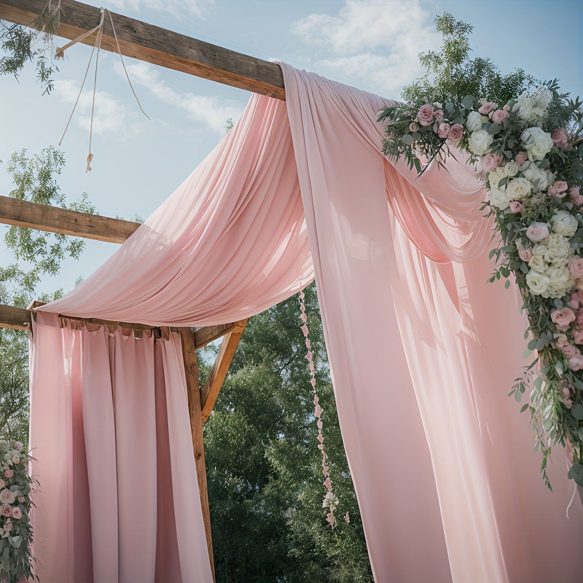 Dark Pink Silk Draping Silks Luxurious Weddings