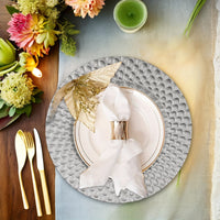 Elegant 40pcs 13\" Silvery Charger Plates Set Tableware Luxurious Weddings