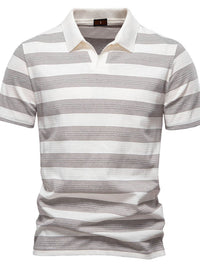 Men's Contrast Striped Short Sleeve Polo Men's Polos Luxurious Weddings