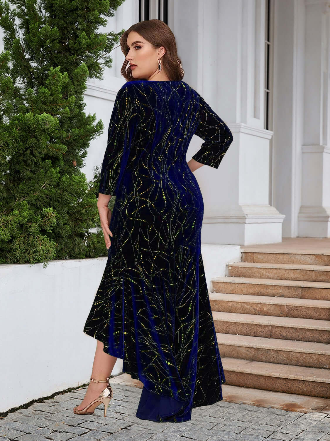 Plus Size Ruffle Hem High-Low Dress plus size dresses Luxurious Weddings