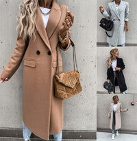Autumn & Winter color lapel, medium length button down woolen coat, Women's Jacket Luxurious Weddings
