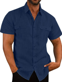 Men's Plus Size Collared Neck Short Sleeve Shirt Men’s shirts Luxurious Weddings
