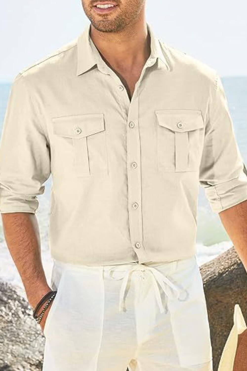 Men's Plus Size Button Down Collared Neck Long Sleeve Shirt shirts Luxurious Weddings