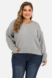 Plus Size V Neck Pullover Sweater Plus size jersey Luxurious Weddings