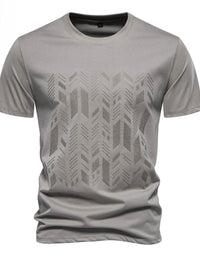 Men's Round Neck Geometric Embroidered T-Shirt Men's Tshirts Luxurious Weddings