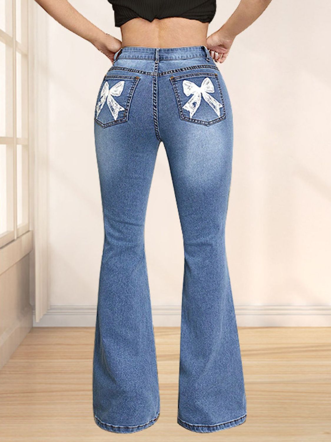 Bow Back Flare Jeans Jeans Luxurious Weddings