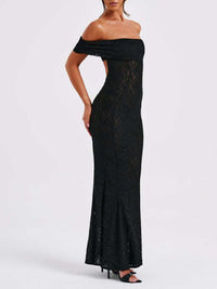 Devine Backless Lace Off-Shoulder Maxi Dress Ball Gown Luxurious Weddings
