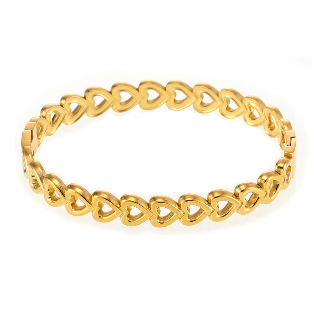18K Gold-Plated Stainless Steel Heart Bracelet bracelet Luxurious Weddings