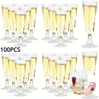 100pcs Premium Plastic Beverage Glass Set Glassware Luxurious Weddings