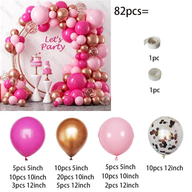 82Pcs White Gold Balloon Set Garland Arch Balloon Garlands Luxurious Weddings