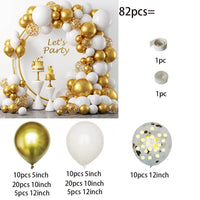 82Pcs White Gold Balloon Set Garland Arch Balloon Garlands Luxurious Weddings