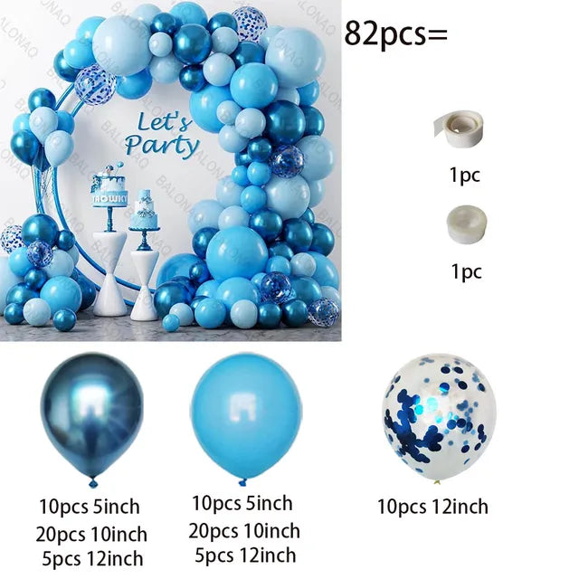 82Pcs White Gold Balloon Set Garland Arch Balloon Garlands Luxurious Weddings