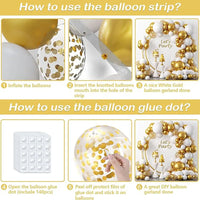 82Pcs White Gold Balloon Set Garland Arch Balloon Garlands Luxurious Weddings