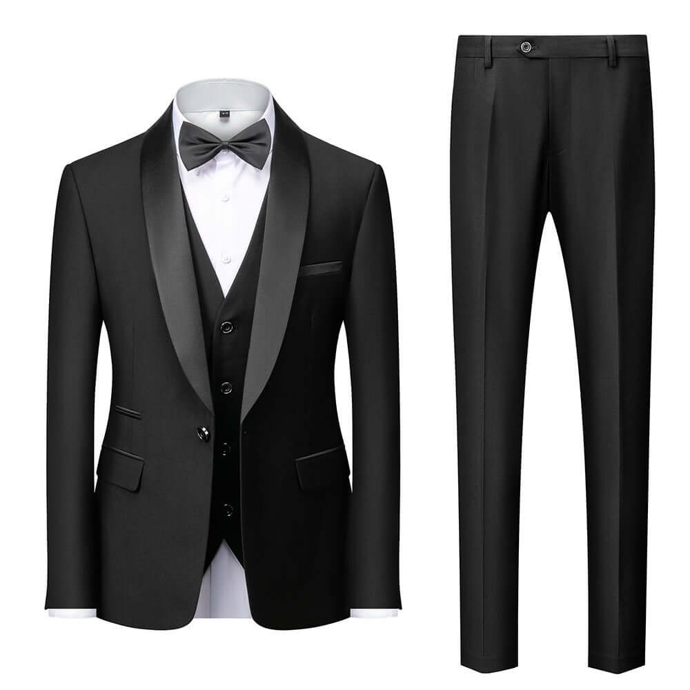 Groomsmen Wedding Suits Shawl Lapel Tuxedos Men's Suits Luxurious Weddings