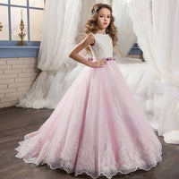 Children's Flowergirl Lace Puff Princess Dress girls dress Luxurious Weddings