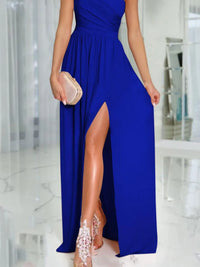 One-Shoulder High Slit Dress Maxi dress Luxurious Weddings