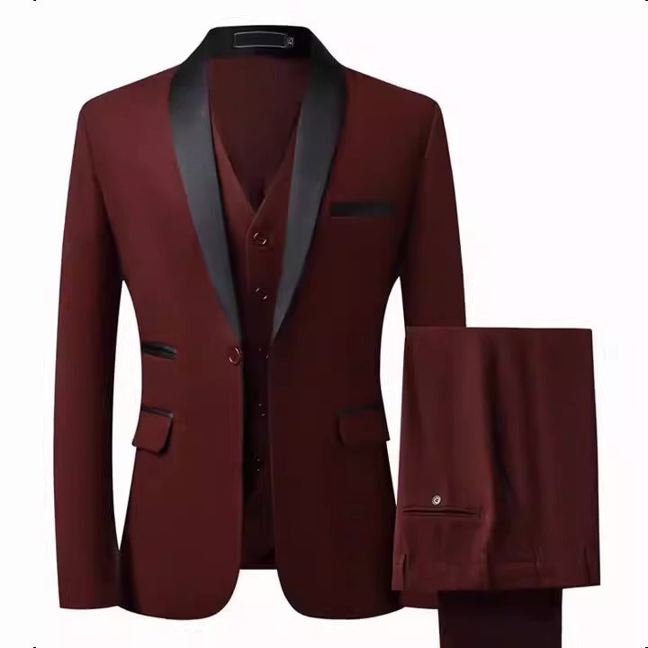 Grooms Suit Set Men's 3Pc Slim Mens Tuxedo Luxurious Weddings