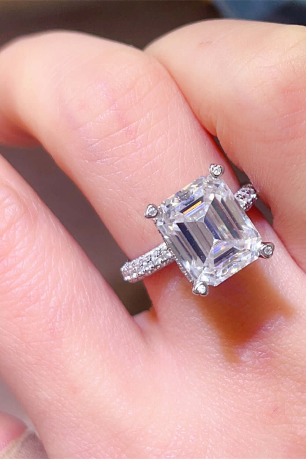 5 Carat Moissanite 925 Sterling Silver Ring Jewelry Luxurious Weddings