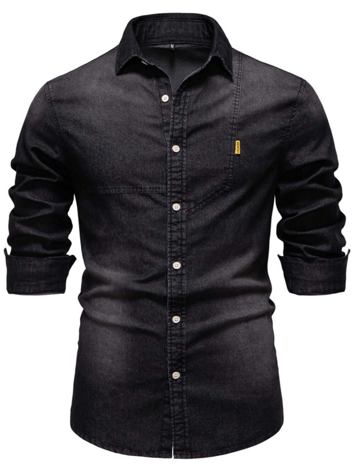 Men's Button Down Collared Neck Denim Shirt Men's Shirts Luxurious Weddings