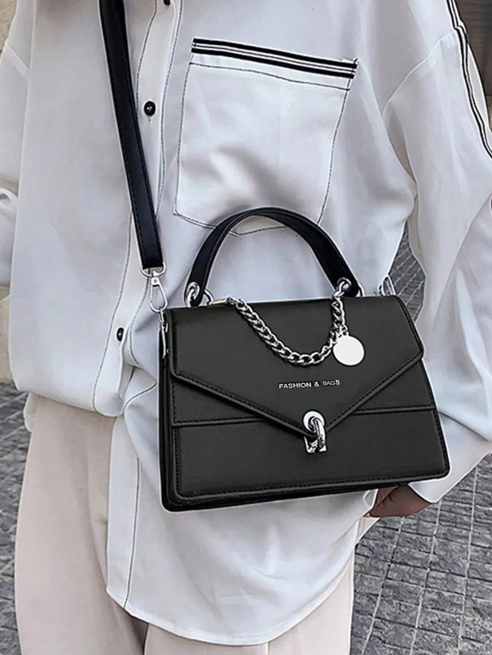 Chain PU Leather Detachable Shoulder Strap Handbag Handbags Luxurious Weddings