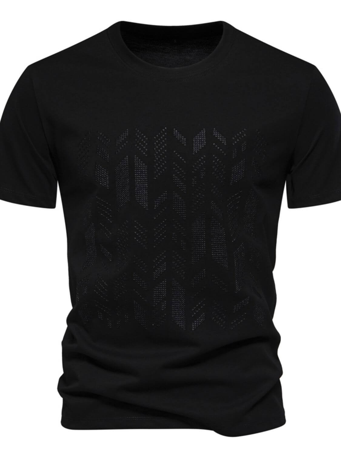 Men's Round Neck Geometric Embroidered T-Shirt Men's Tshirts Luxurious Weddings