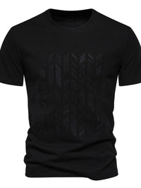 Men's Round Neck Geometric Embroidered T-Shirt Men's Tshirts Luxurious Weddings
