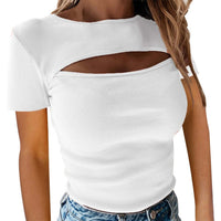 Short Sleeved ribbed top T-shirt Women's Tshirt Luxurious Weddings