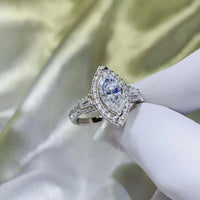 2 Carat Moissanite 925 Sterling Silver Ring Luxurious Weddings