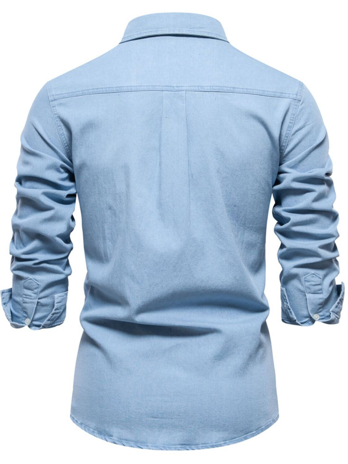 Men's Collared Neck Long Sleeve Denim Shirt Men's Shirts Luxurious Weddings