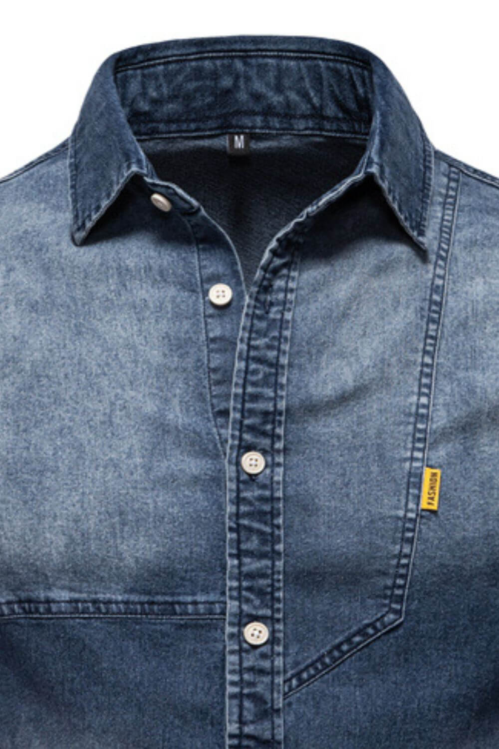 Men's Button Down Collared Neck Denim Shirt Men's Shirts Luxurious Weddings