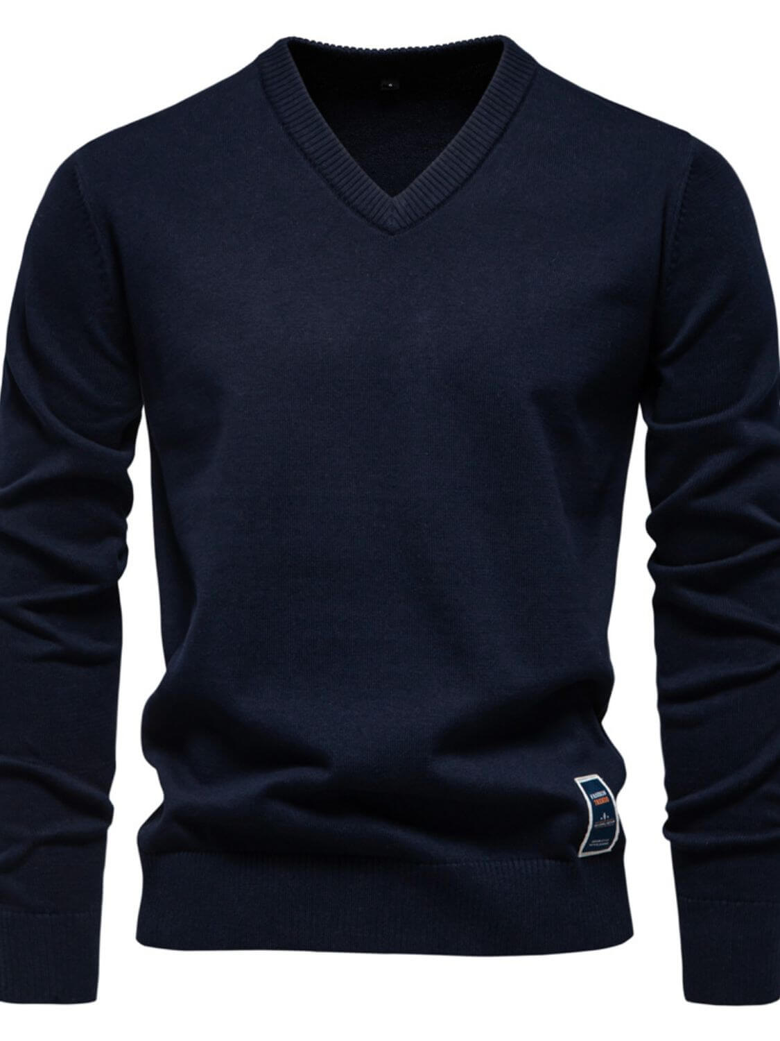 Men's Ribbed Hem V-Neck Long Sleeve Sweater Sweatshirts Luxurious Weddings