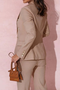 Full Size Lapel Collar Long Sleeve Blazer and Pants Set Plus Size suit sets women Luxurious Weddings