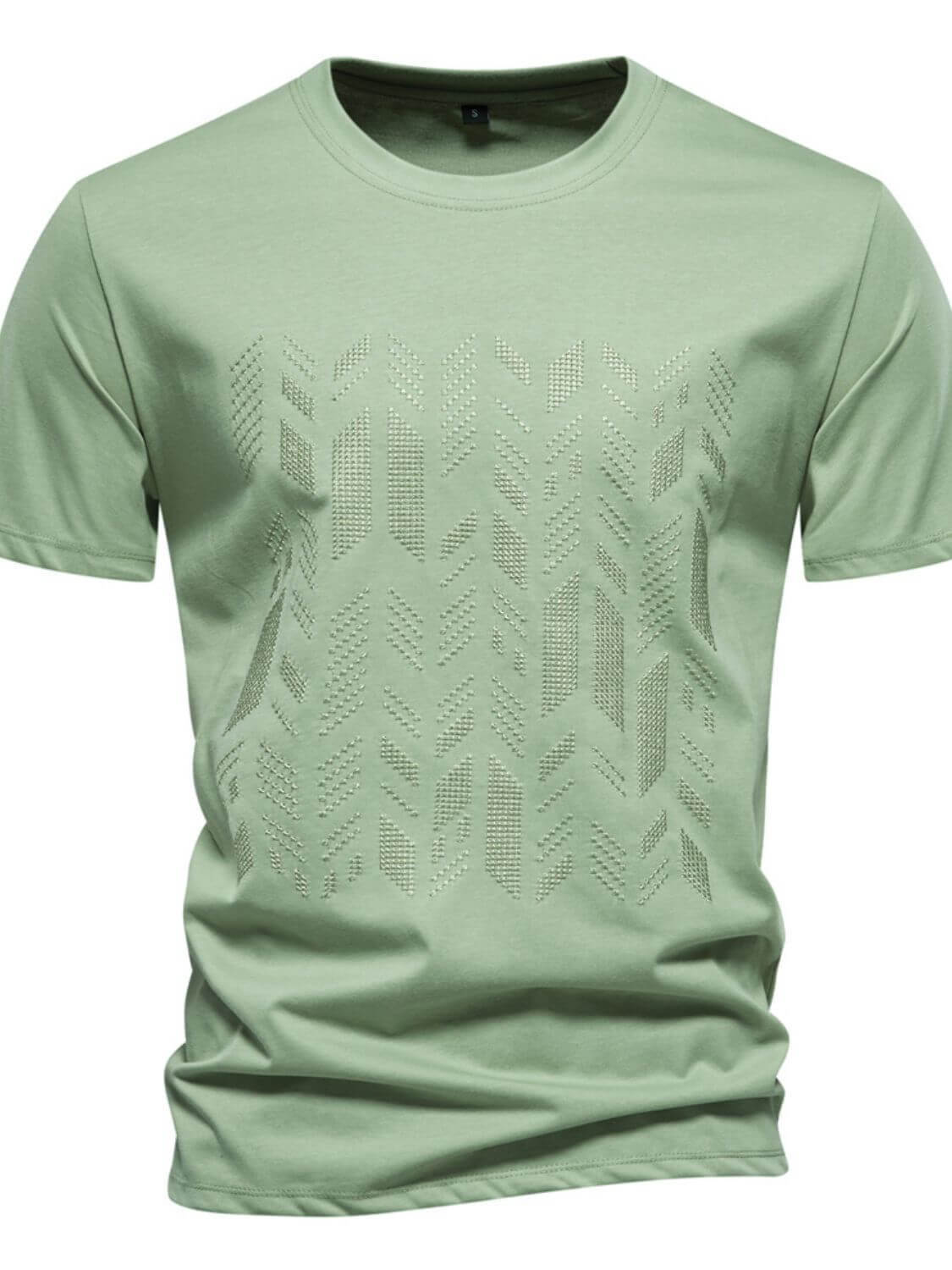 Men's Round Neck Geometric Embroidered T-Shirt Men's Tshirts Luxurious Weddings
