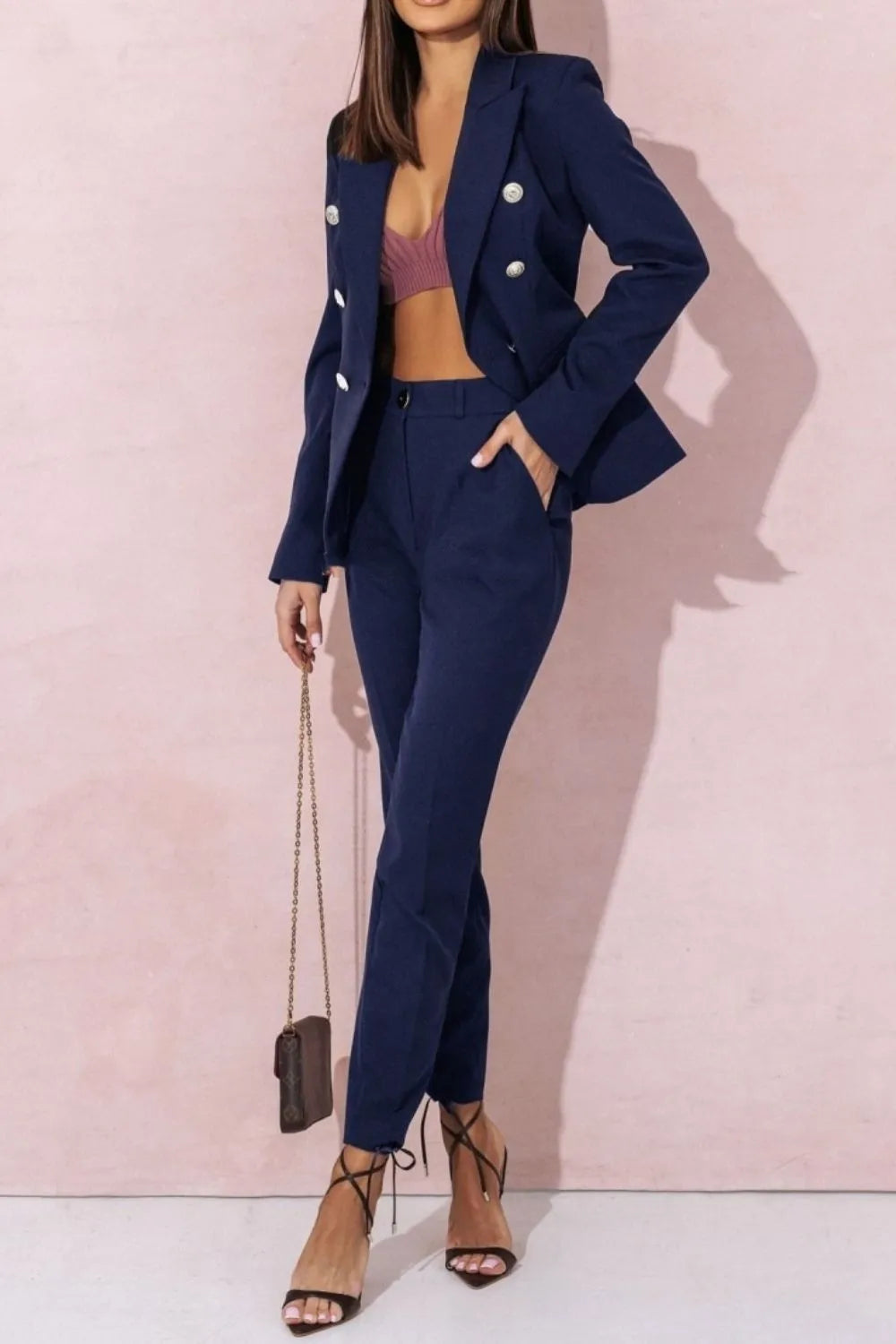 Full Size Lapel Collar Long Sleeve Blazer and Pants Set Plus Size suit sets women Luxurious Weddings