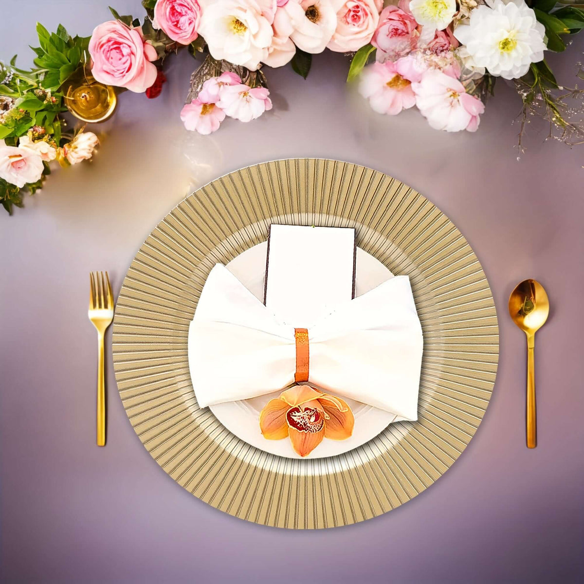 50 Silvery & Golden Charger Plates for Exquisite Table Tableware Luxurious Weddings