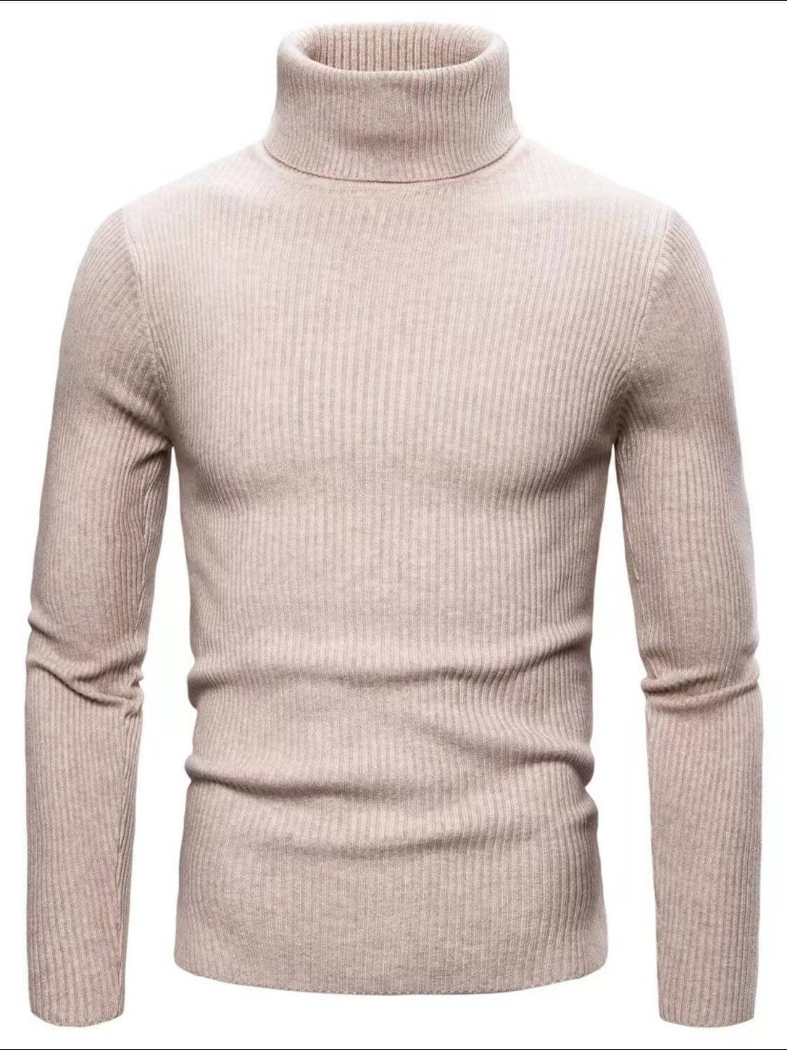 Men's Turtleneck Long Sleeve Ribbed Sweater turtle neck Luxurious Weddings
