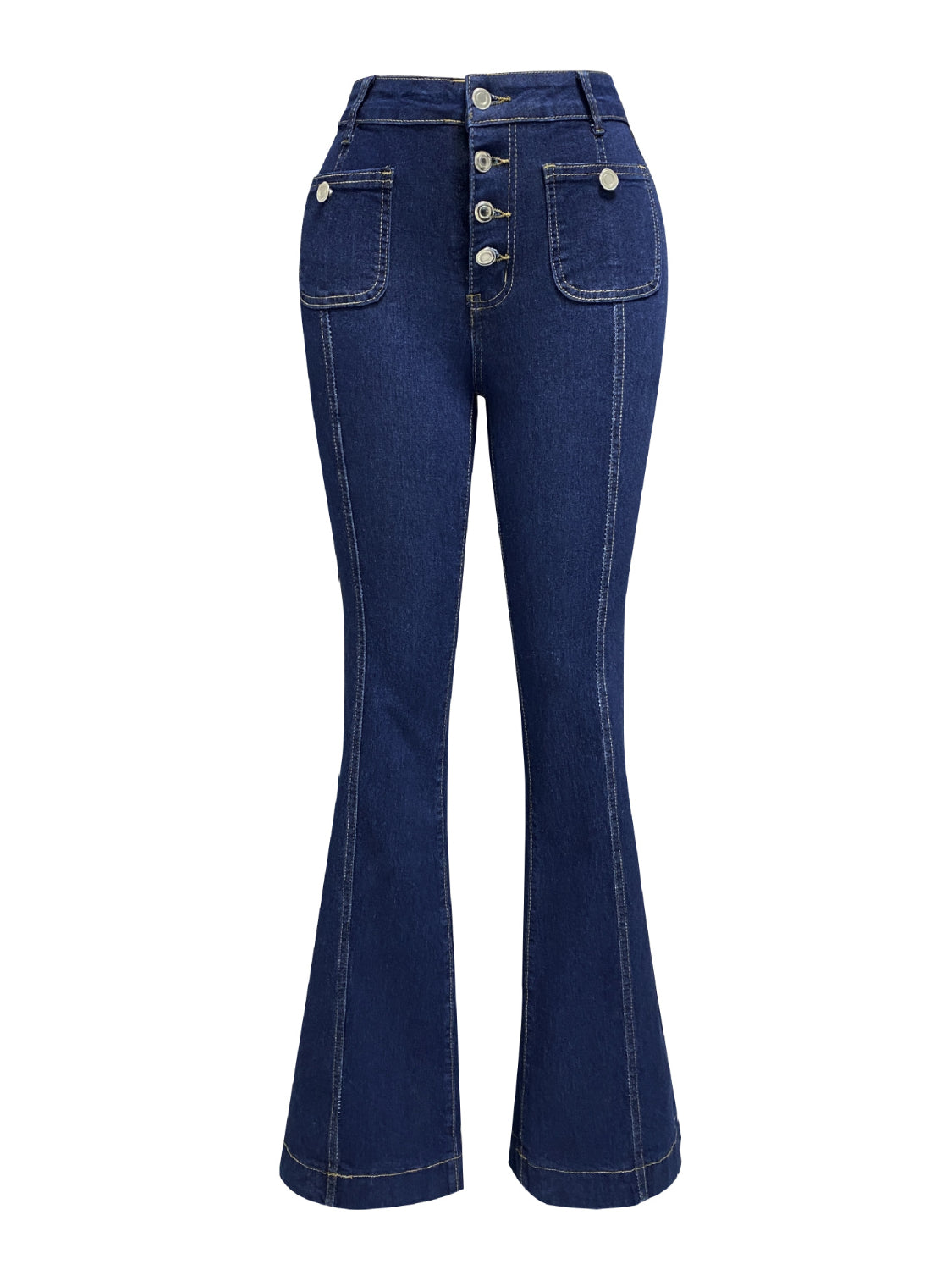 Button Fly High Waist Flare Jeans Jeans & Denim Luxurious Weddings