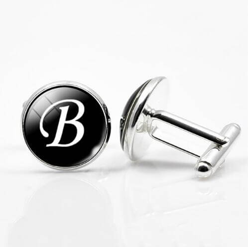 A-Z Single Alphabet Cufflinks cufflinks Luxurious Weddings