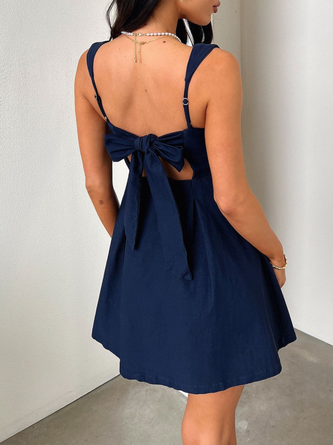 Devine Bow Back Square Neck Mini Dress Mini dress Luxurious Weddings
