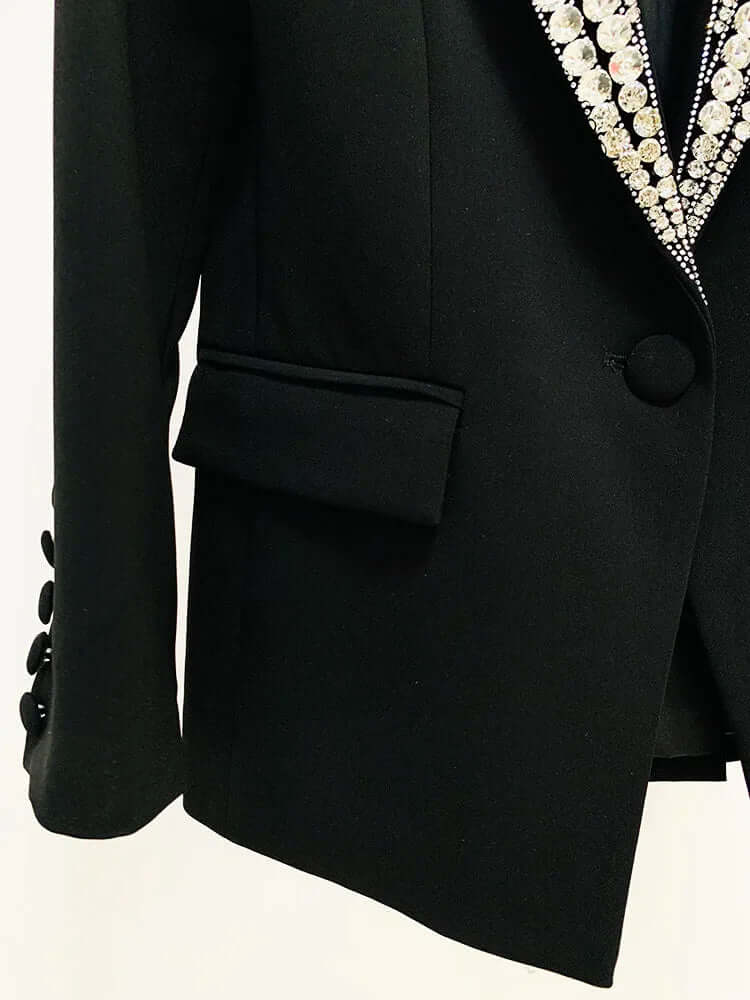 Designer Jacket Women's Rhinestone Diamonds Blazer Women's Jacket Luxurious Weddings