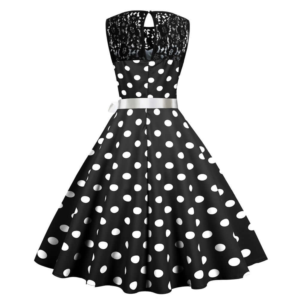 Polka Dot Sleeveless Dress Retro Dress Luxurious Weddings