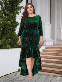 Plus Size Ruffle Hem High-Low Dress plus size dresses Luxurious Weddings