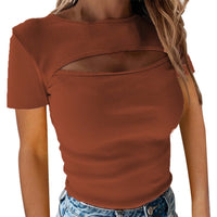 Short Sleeved ribbed top T-shirt Women's Tshirt Luxurious Weddings